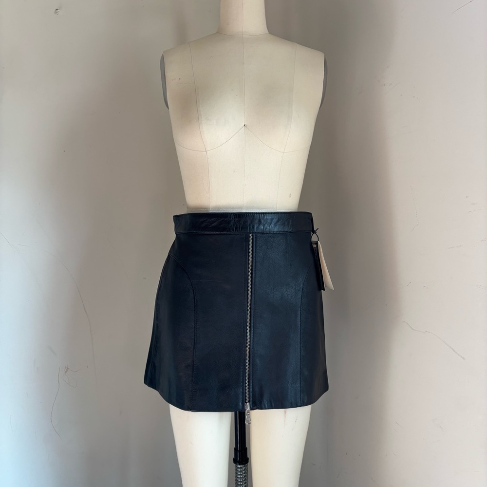 NWT Black Leather Mini Skirt